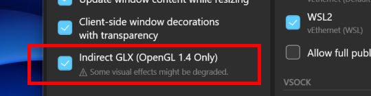 Enabling indirect GLX / OpenGL - X410.dev